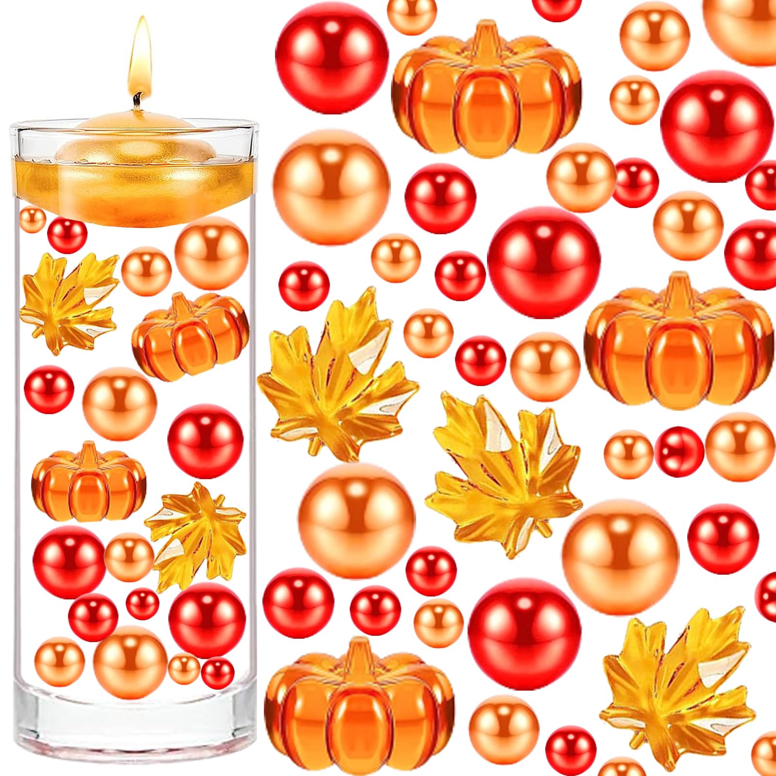 Cqueni 111pcs Thanksgiving Vases Filler Set Faux for Vases Filler Fall Centerpiece for Thanksgiving Halloween Fall