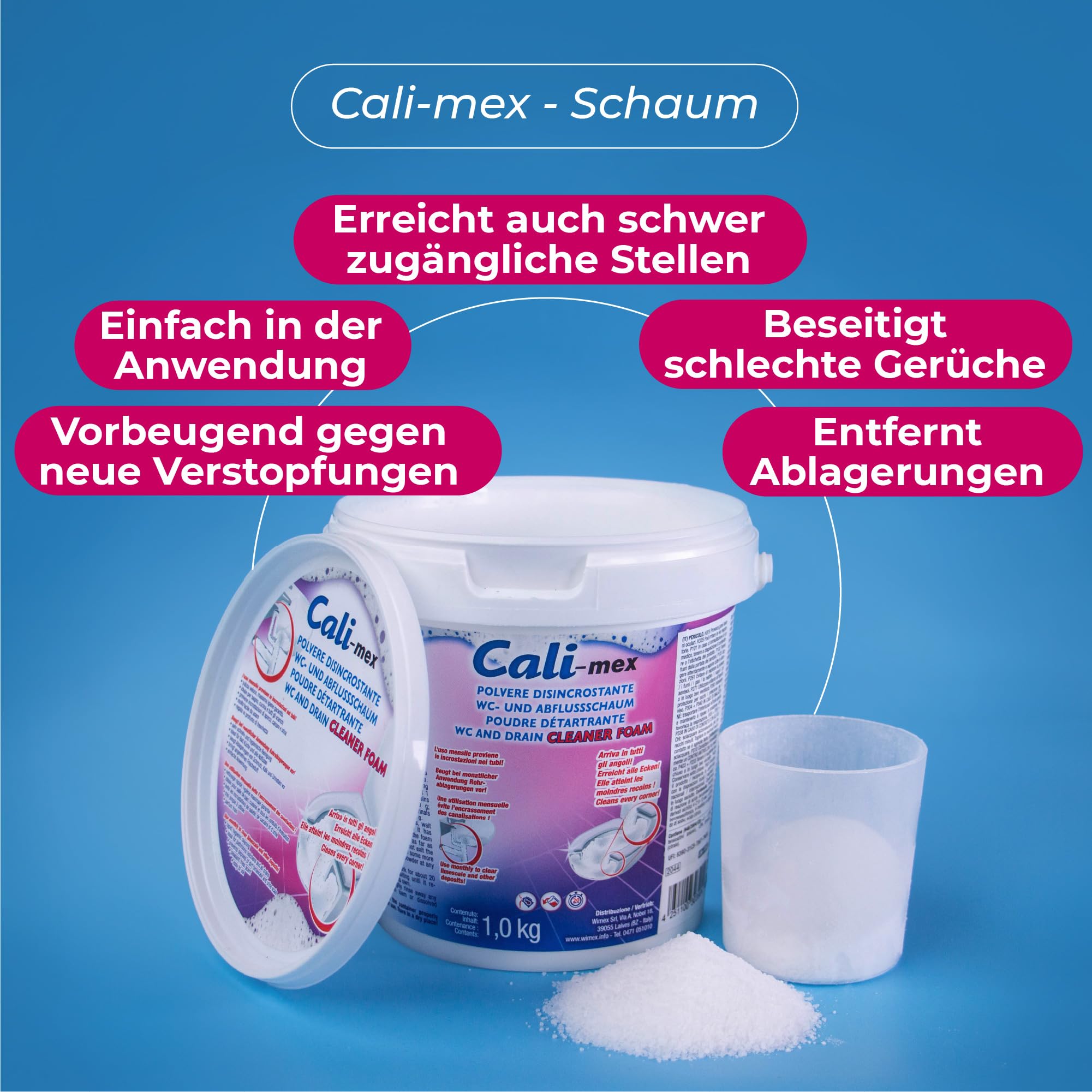 Wimex Cali-mex Reinigungs- und Wartungs-Set für Siphons und Rohrleitungen in Bad und Küche, (AMZ-2914)