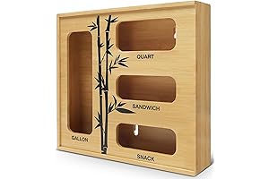 Artistic Design 100% Bamboo Zip Lock Organizer