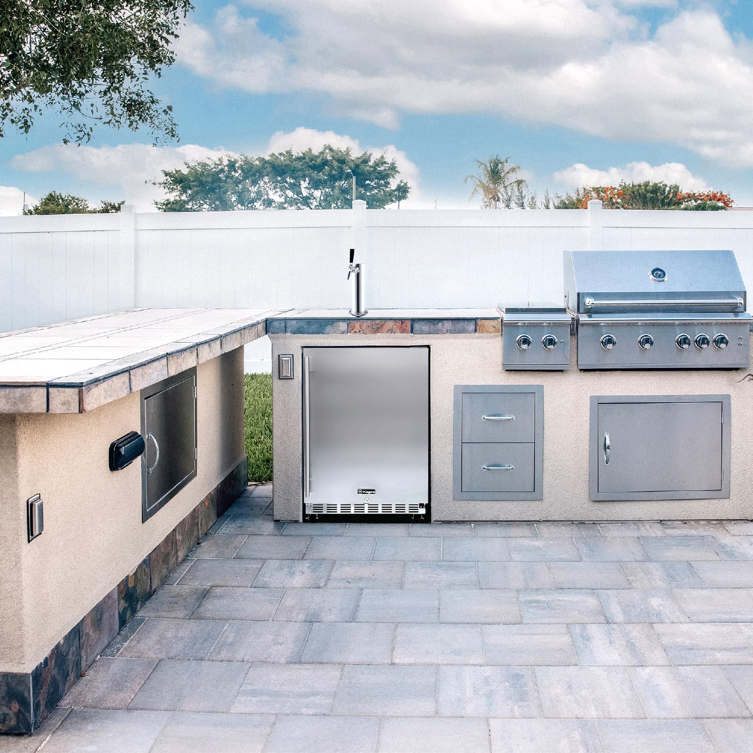 Kegco 24" Wide Outdoor Single Tap All Stainless Steel Built-In Kegerator With Kit on Fridge.com - View 6