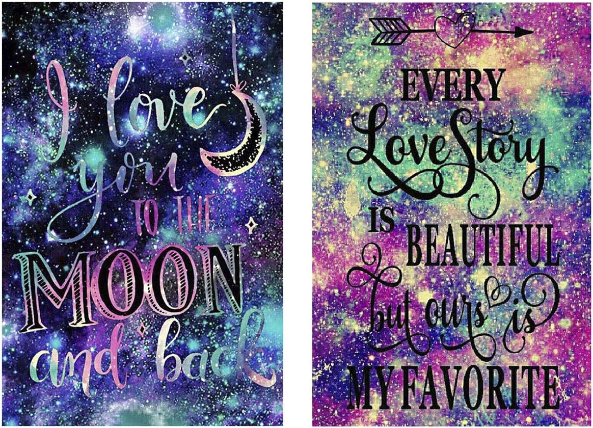 OUTLEE 2 Pack 5D Diamond Painting by Numbers Kits for Adults Love Story Full Drill Rhinestone Diamond Embroidery Art Cross Stitch for Home Wall Decor 11.8x15.6inch