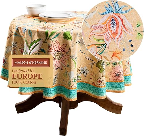 Miniatura 9 de Maison d' Hermine Mantel rectangular 100% algodón, 54 x 72 pulgadas, reutilizable, decorativo para comedor, granja, hogar, fiesta, fiesta y boda,