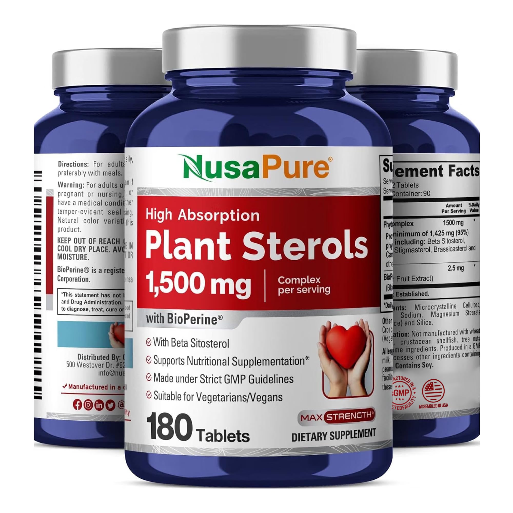 Plant Sterols, Vegan, 1500mg, 180 Veggie Tablets - 90 Servings — Amazon image 4