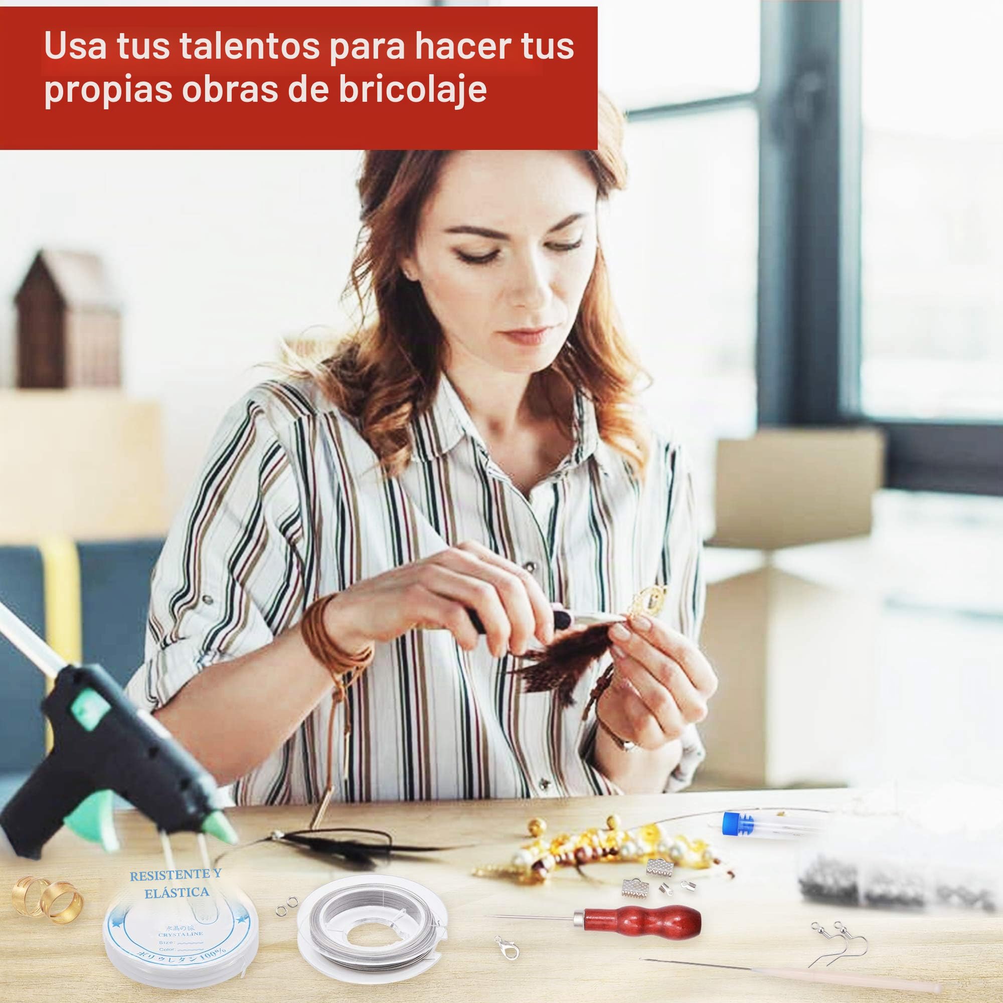 Zalava - Kit para fabricación de joyas, 1300 piezas y 14 herramientas de reparación, pinzas de alambre plateado, accesorios para hacer pulseras, pendientes, bricolaje y manualidades