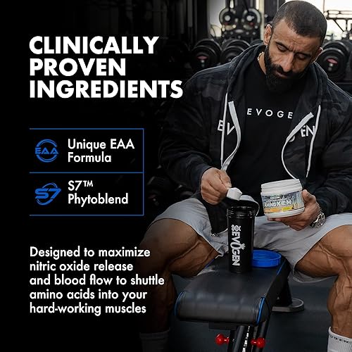 Vista 46 de Evogen Amino K.E.M. - Volumizador de bomba de polvo EAA y BCAA Suplemento de aminoácidos BCAA para flujo sanguíneo, crecimiento muscular e
