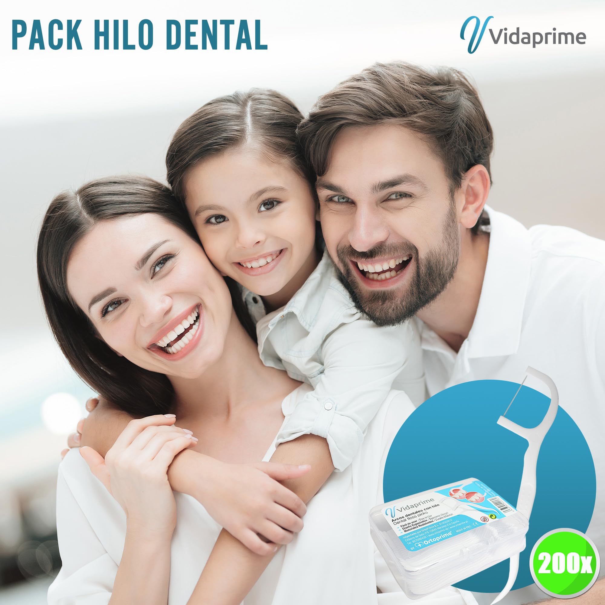 Nić dentystyczna z uchwytem COMFORT - Łuk stomatologiczny WIELOKROTNEGO UŻYTKU Pack 200 SZTUK - Nici dentystyczne DZIECI I DOROSŁYCH Taśma dentystyczna - Łuki dentystyczne Flosser Dental