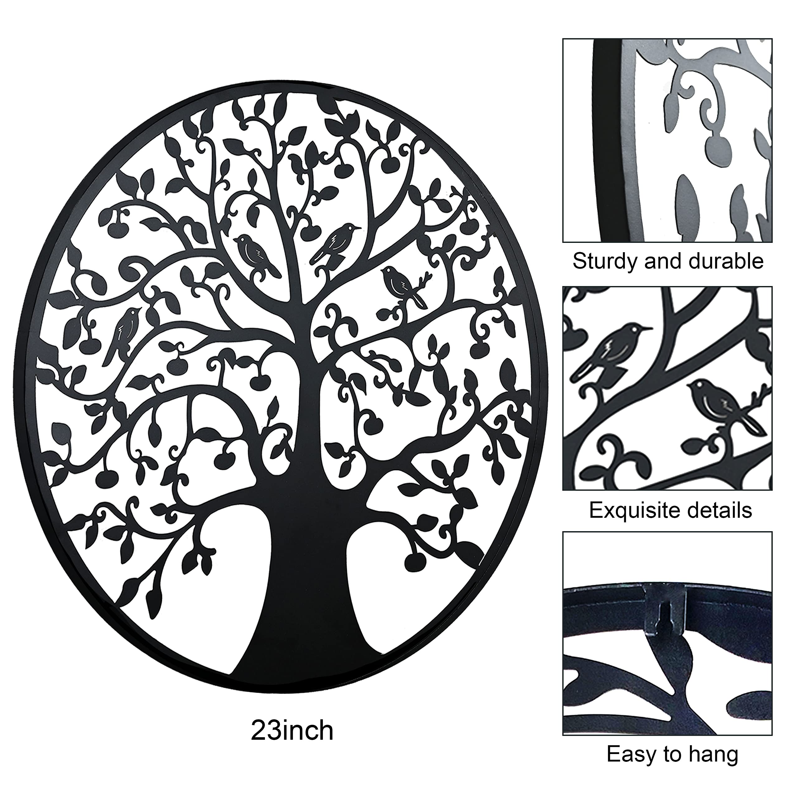 Remenna Metal Wall ArtTree of Life Wall Decor 23inch Family Tree Metal