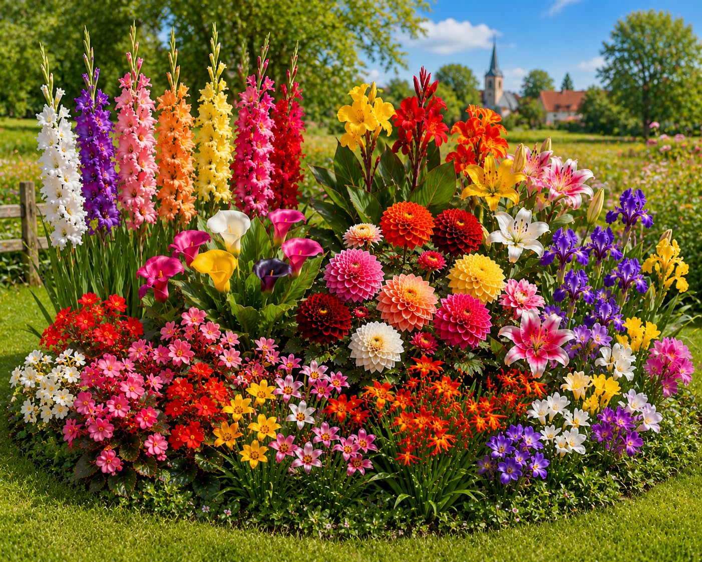 Sommerblumen Blumenzwiebeln Mehrjährig, bunte Blütenpracht. Echte Pflanzen aus Holland, kein Samen, für Garten & Töpfe. Gladiolen Calla Begonien Zierlauch Lilien Mix (1000, Sommer Mischung)