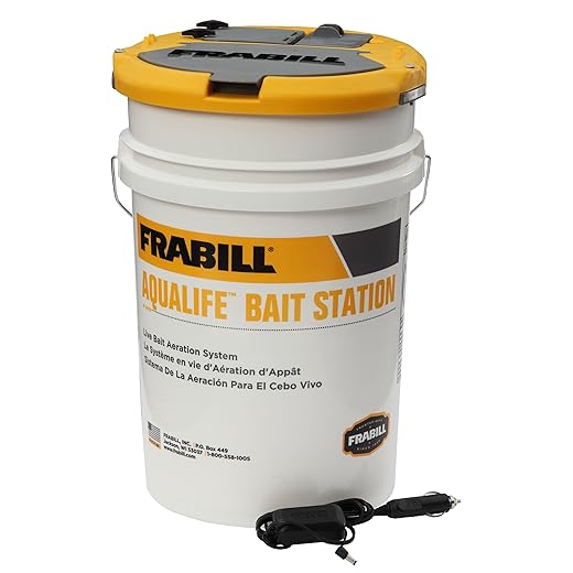Frabill 6Gallon Aerated Bait Storage Bucket Keep Your Bait Fresh!