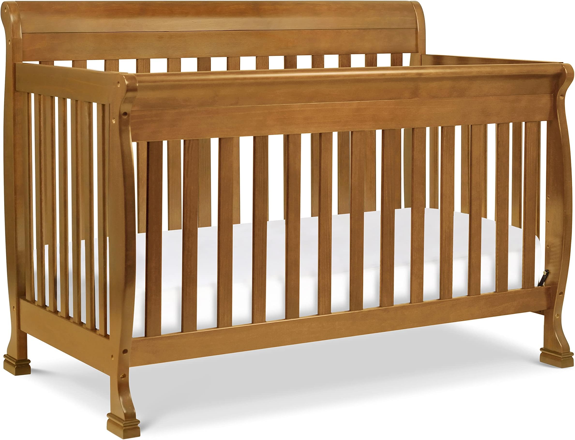 Kalani 4-in-1 Convertible Baby Crib - GREENGUARD Gold Certified Convertible Crib to Toddler Bed, Daybed, Full-Size Bed - Strong, Easy to Assemble - Four Adjustable Mattress Heights - Chestnut