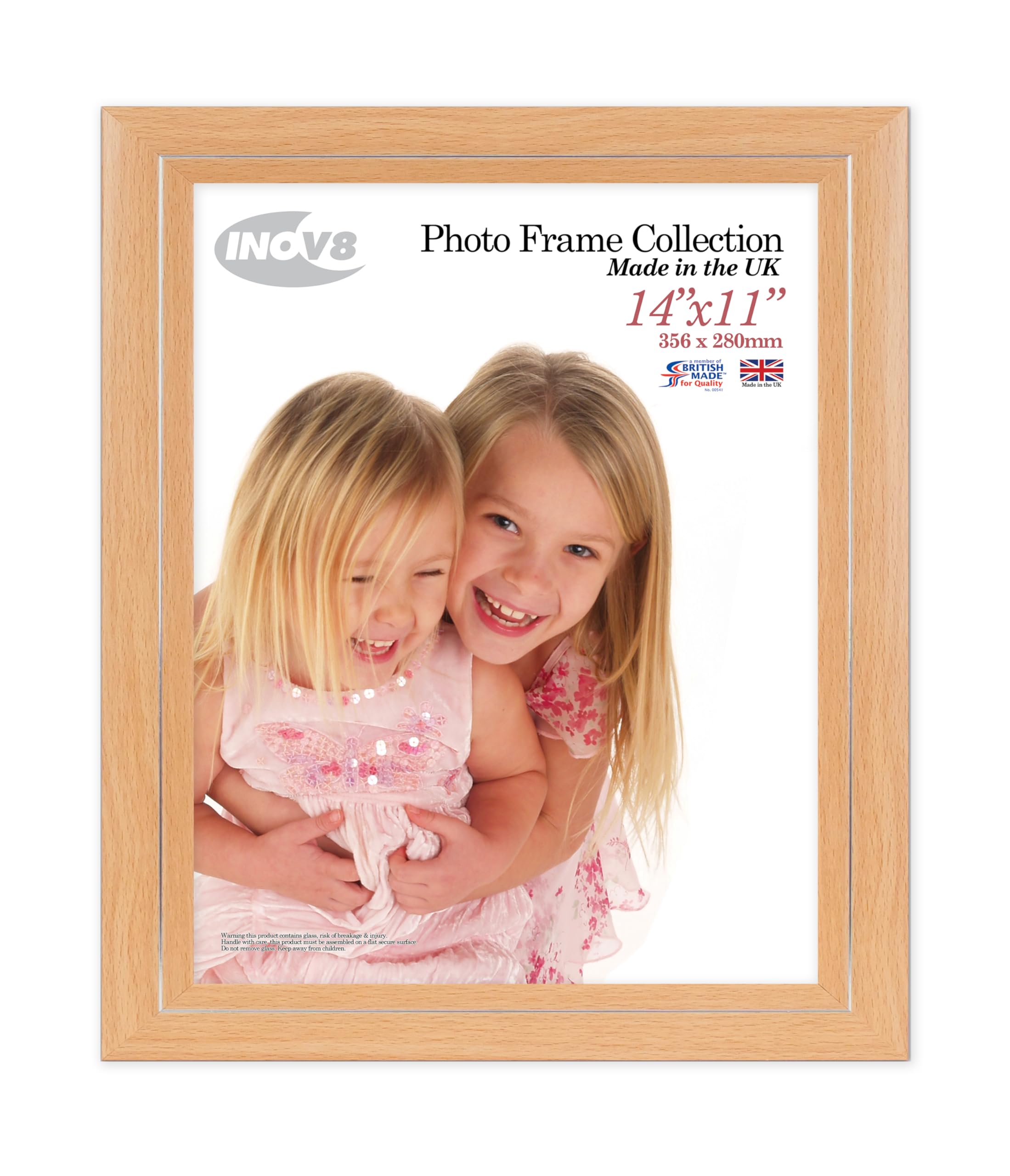 Inov8 Framing - Beech 14x11 (27x35cm) Photo Frame - Wood Effect - Glass