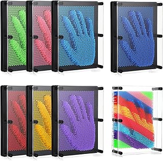 Jenaai 8 Pack 3D Pin Art Toy Bulk Large Size Pin Art Board 6 x 8 Inches Impression Sculpture Needle Toys Art Sensory Toys ...