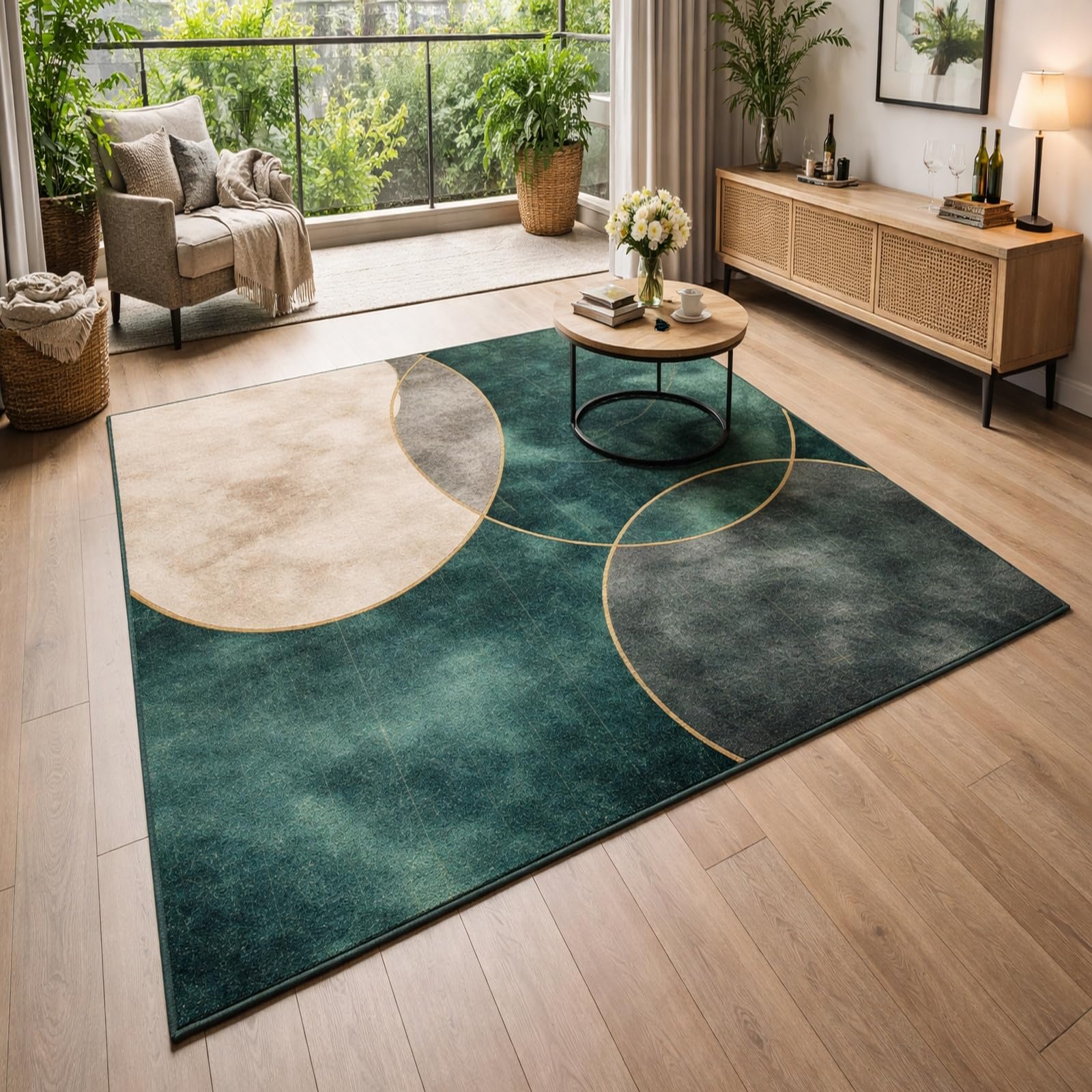 Alfombra lavable y fácil cuidado 160x200 para hogares con mascotas