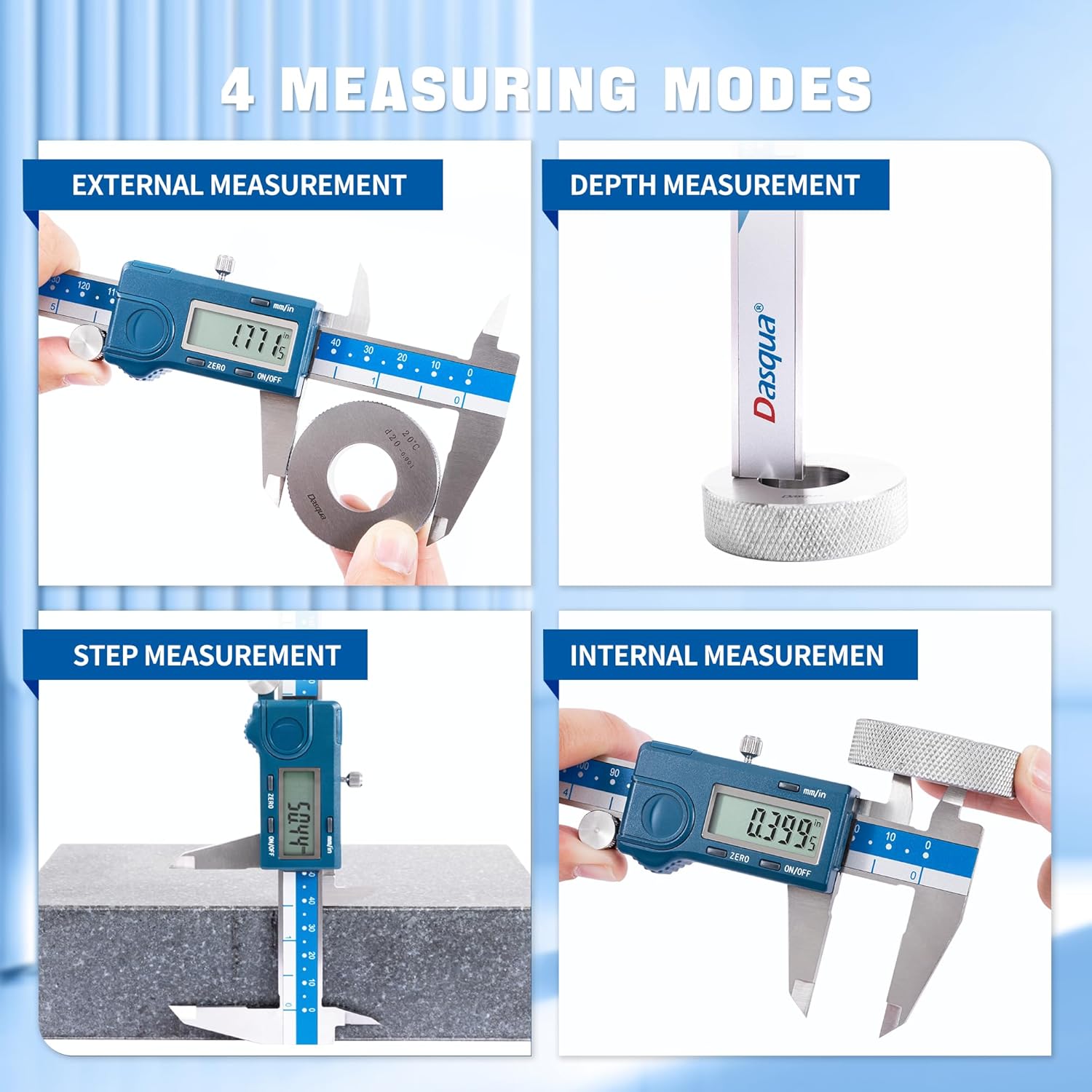 Dasqua Left Hand Digital Caliper Measuring Tool, 0-6"/0-150mm Stainless Steel Vernier Caliper Digital for Left-Handers Micrometer with LCD Screen, Easy Switch from Inch, Metric