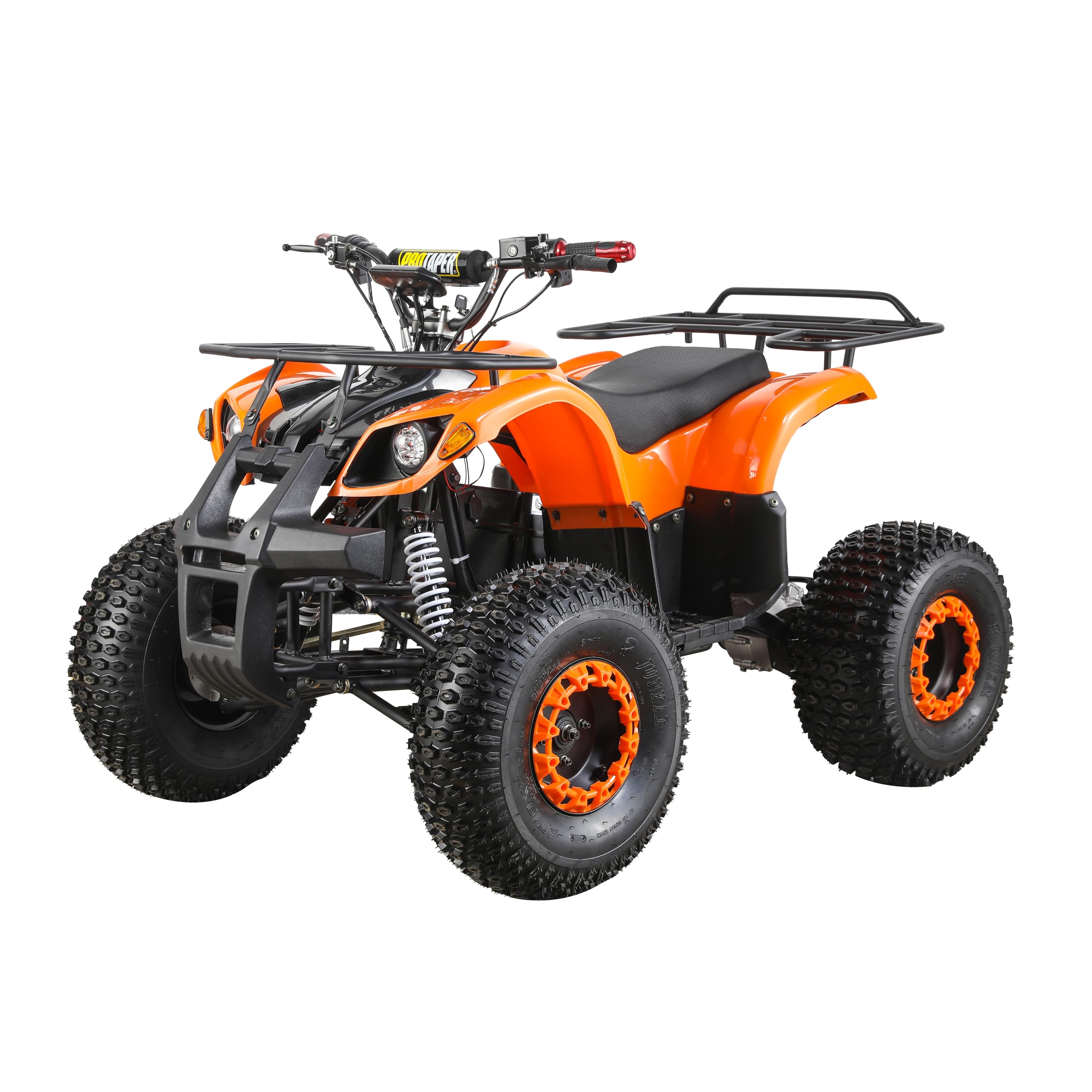 TG Top Gear 450 Electric Quad Bike for Adults, 60V 500W Motor with 3-Speed Adjustment, Disc Brakes, Dual Suspension, LED Lights, and 70KM Range (100% Assembled, Orange)