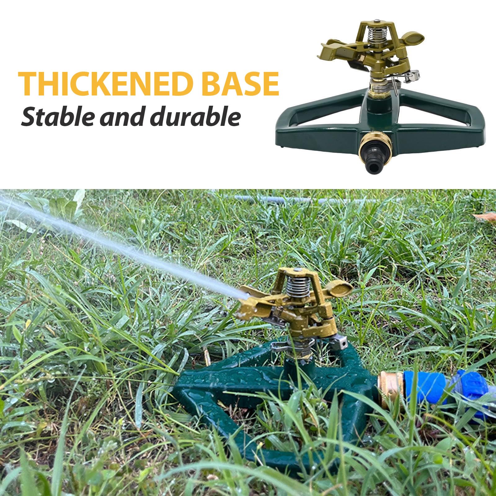 Metall Impulsregner Von Water Flux – Bis Zu 26 M Reichweite | 360° Bewässerung | Perfekt Für Rasen & Garten