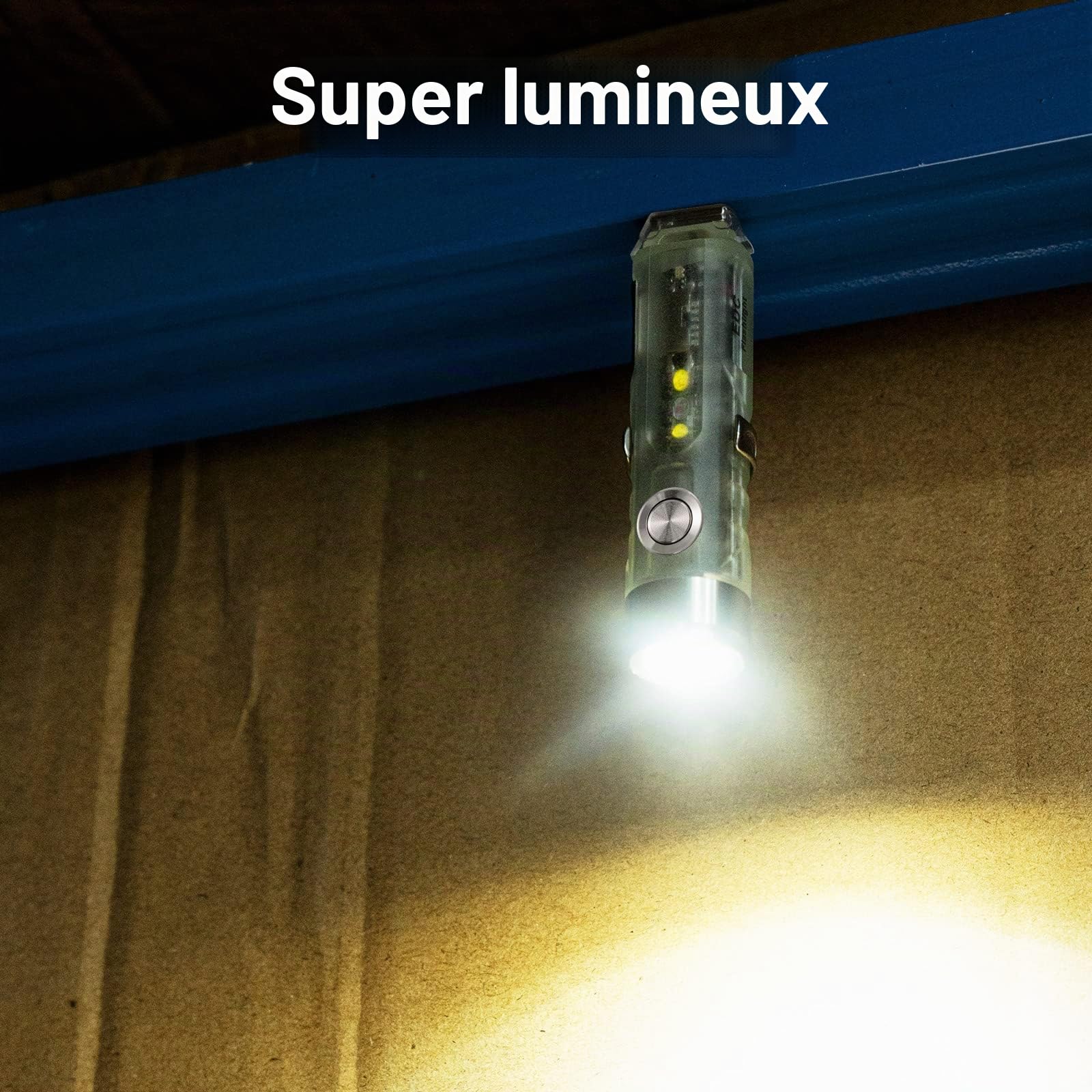 RovyVon A5 G4 Lampe torche clé en main 650 lumens 9 modes mini extérieur EDC rechargeable à haute luminosité multifonctionnelle, avec lampe de lecture et lumière rouge
