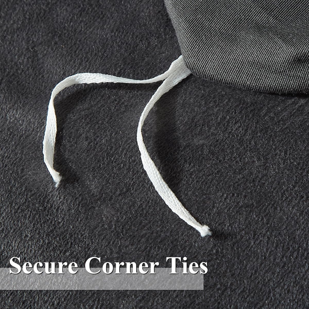 Ivellow Velvet Duvet Cover Queen Set - Charcoal Gray 3Pcs Ultra Soft Breathable Solid Luxury Flannel Velour Comforter Cover With Zipper Closure and Corner Ties - Image 7