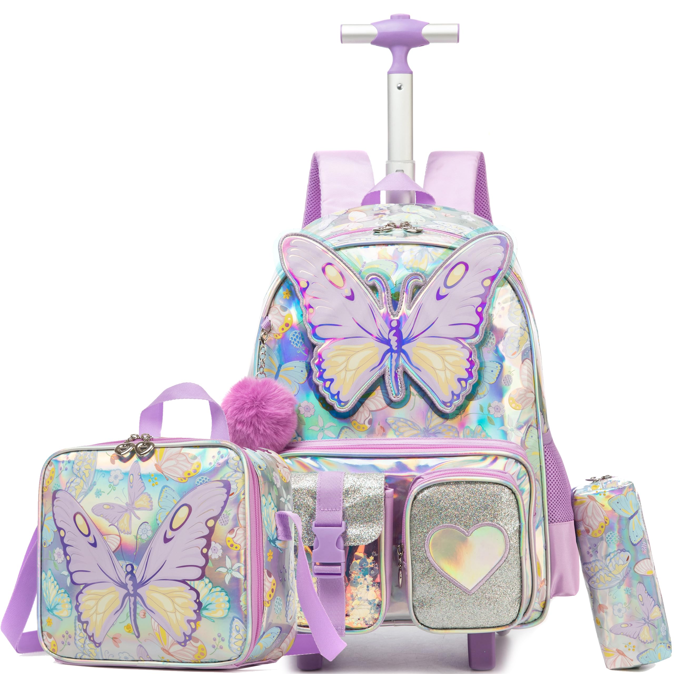 HTgroce Cartable a Roulette Fille, Sac a Roulette Fille CP CE1