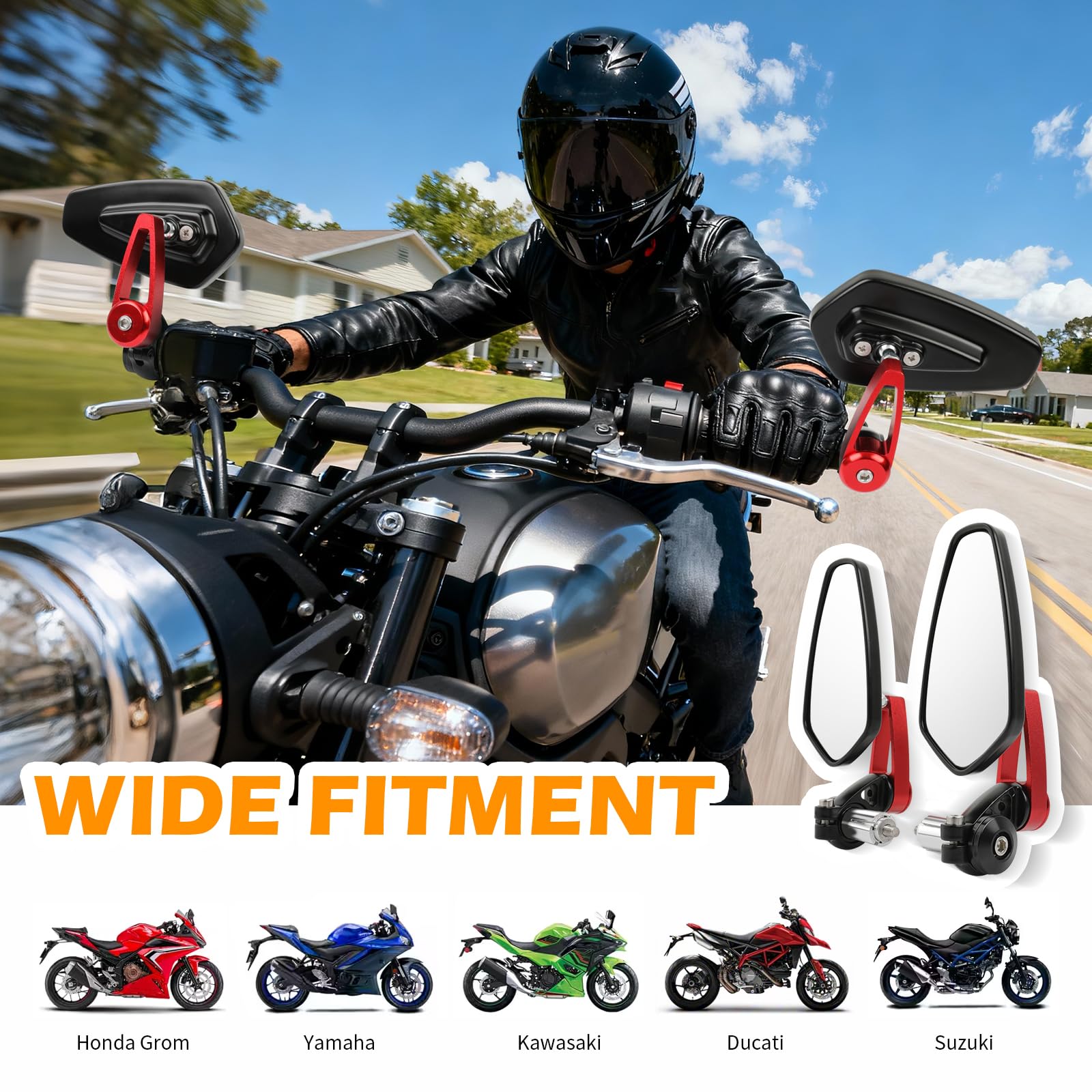 Amazon.com: Universal Red Motorcycle Billet Aluminum 7/8