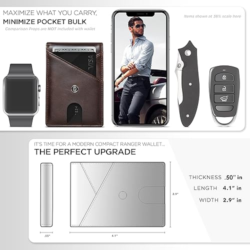 Miniatura 6 de Suavell Leather Mens Wallet. Minimalist Wallet Credit Card Holder with Money Clip and RFID Wallet Protection. Slim Wallets Men Gifts