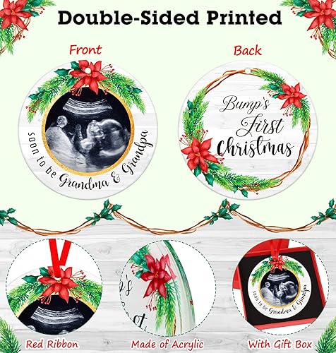 Miniatura 9 de WhatSign Marcos de fotos de ultrasonido, adorno de Navidad 2023, marco de fotos de ecograma, adorno de Navidad para embarazadas, anuncios de bebé,