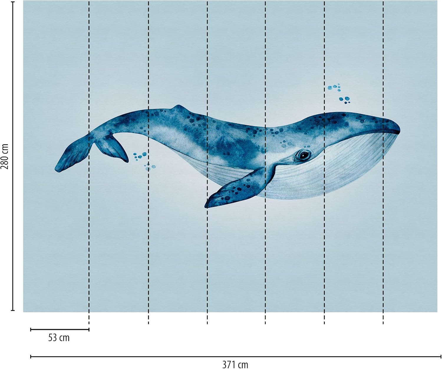 Livingwalls Fish The Wall Non-Woven Wallpaper 3.71 m x 2.80 m Blue Made in Germany 383001 383001