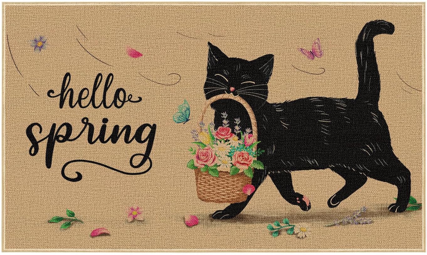 Amazon.com: Louise Maelys Welcome Spring Door Mat 17 x 29 Inch Non Slip ...