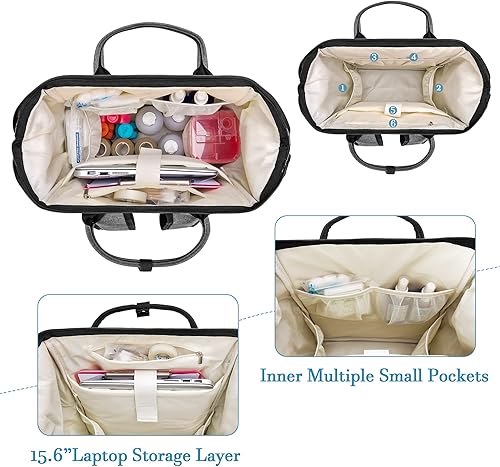 Miniatura 2 de LoDrid Bolsa de enfermera, mochila de trabajo de enfermería resistente para hombres y mujeres, mochila de almacenamiento para enfermeras para