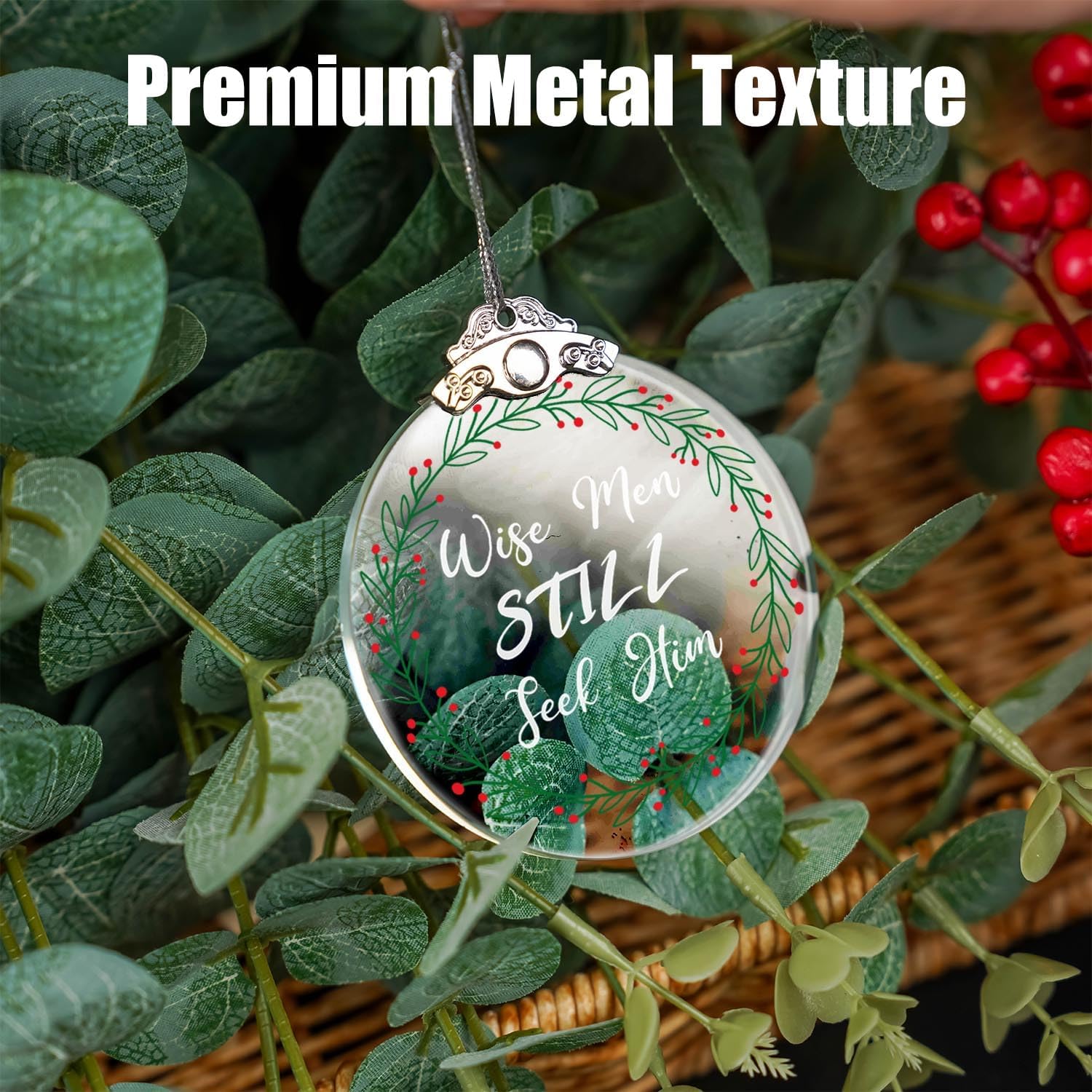 Wise Men Still Seek Him Christmas Crystal Ornament, Christian Christmas Tree Hanging Ornaments, 2.75" Round Crystal Glass Ornament Keepsake - Image 6