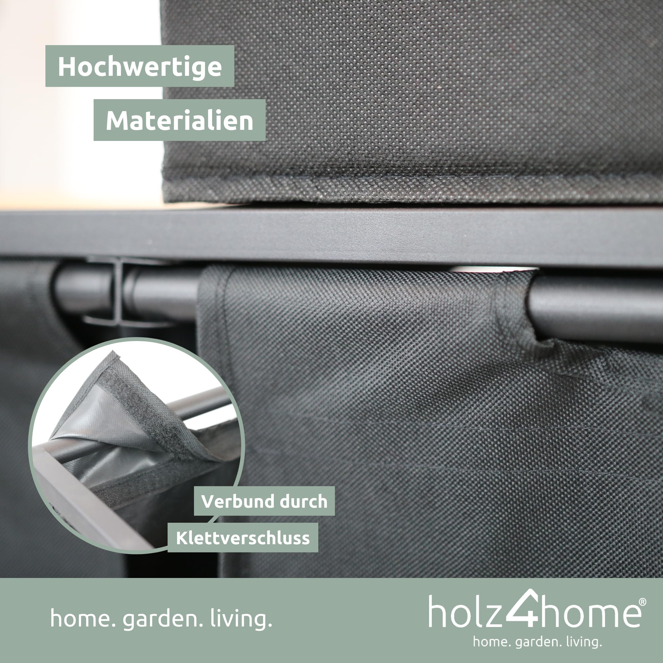 holz4home® Wäschekorb 2 Fächer Vintage I Mit Ablage & Wäschebox ausziehbar I Wäschebox Badezimmer I Wäschesack aus Oxford-Gewebe 92 L
