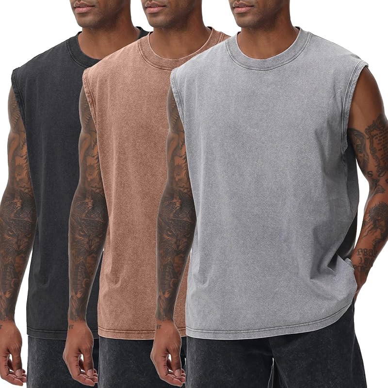 Camisetas sin mangas para entrenamiento para hombre, camisetas sin mangas para hombre, remera musculosa para gimnasio, camisetas con lavado ácido, remera holgada para correr en la playa