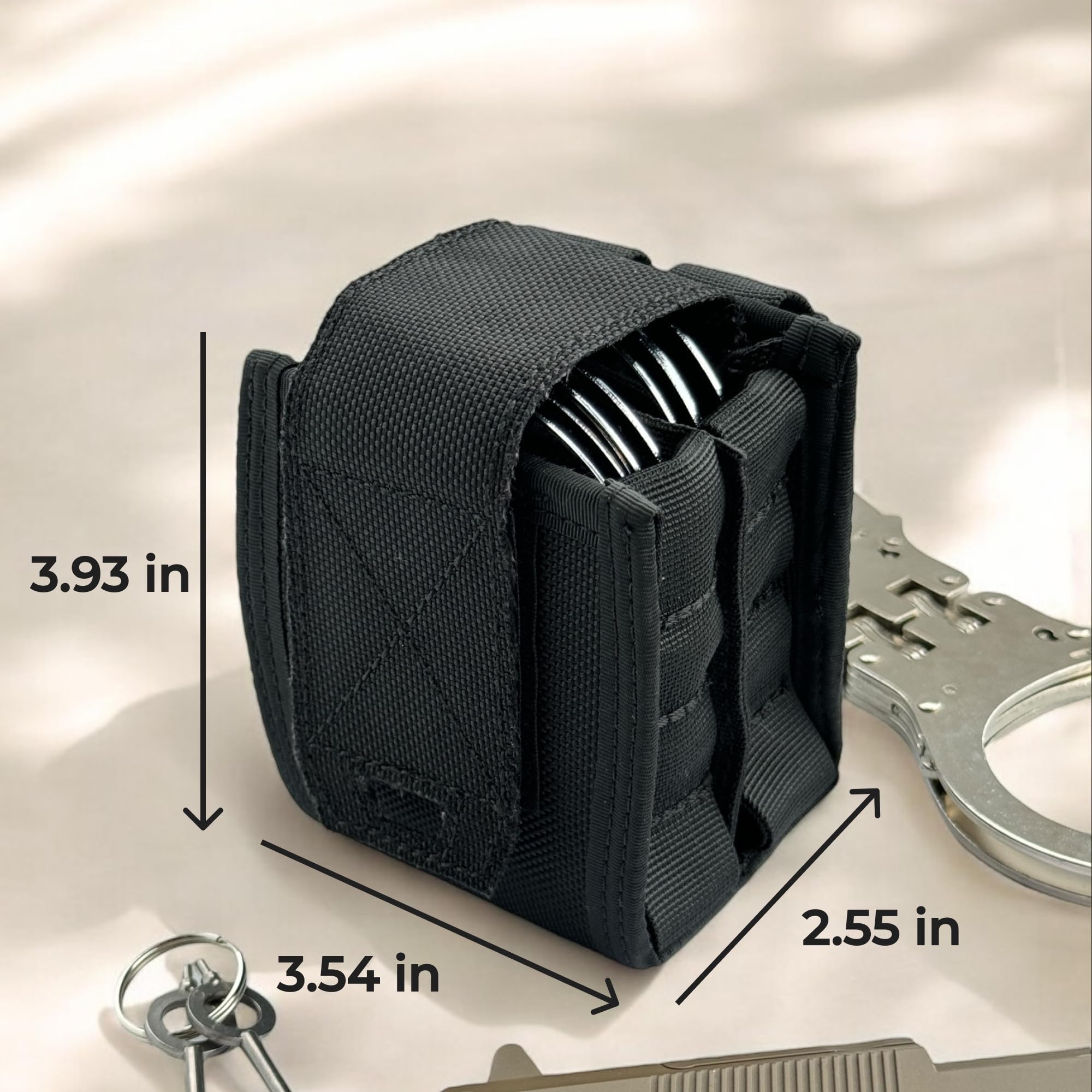MOLLE Handcuff Case Holster (2-Pack) - Fits Duty Belt Or Vest, For ASP/Hinged/Chain Cuffs