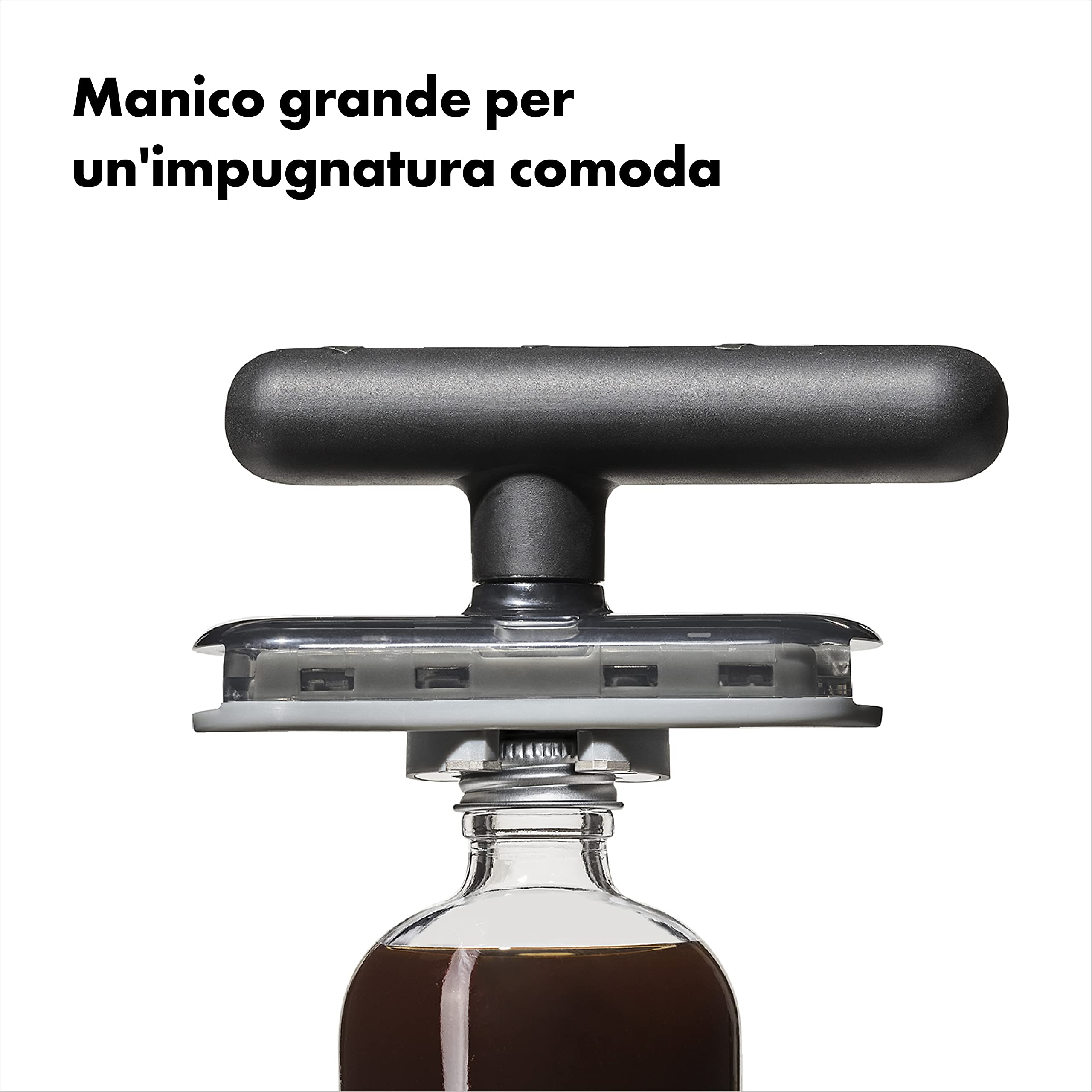 OXO Good Grips Apribarattoli Apriscatole Rotante con Base Antiscivolo, Nero