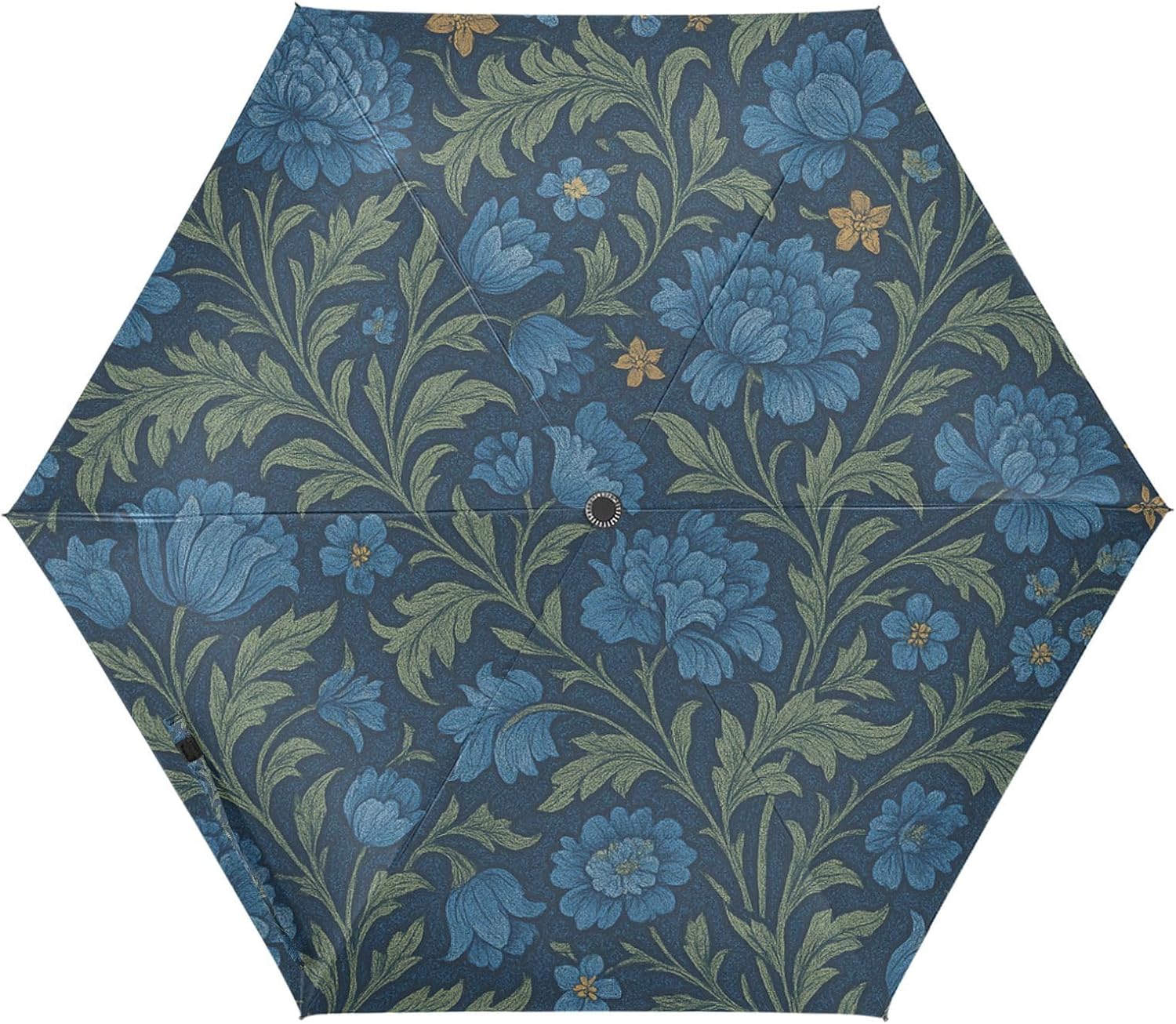 UV50+ William Morris Indigo Floral Pattern automatic umbrella in the beach with patterned case umbrellas for rain large auto open sombrillas de lluvia