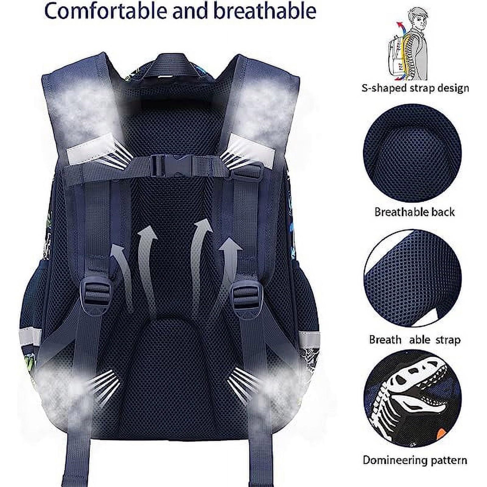 Set di 3 zaini per ragazzi con scatola per il pranzo astuccio per matite borsa per libri scolastici per bambini scuola prescolare Bookbag per ragazzo e ragazza zaino da trekking piccolo, Verde