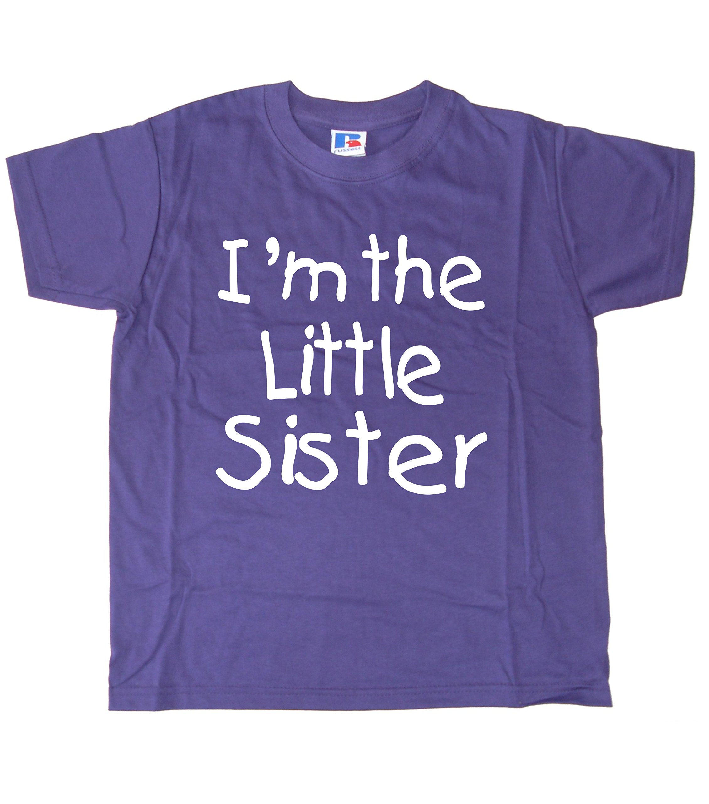 Edward Sinclair 1-2 Years Purple Children's T-Shirt 'I'm The Little Sister' with White Glitter Print