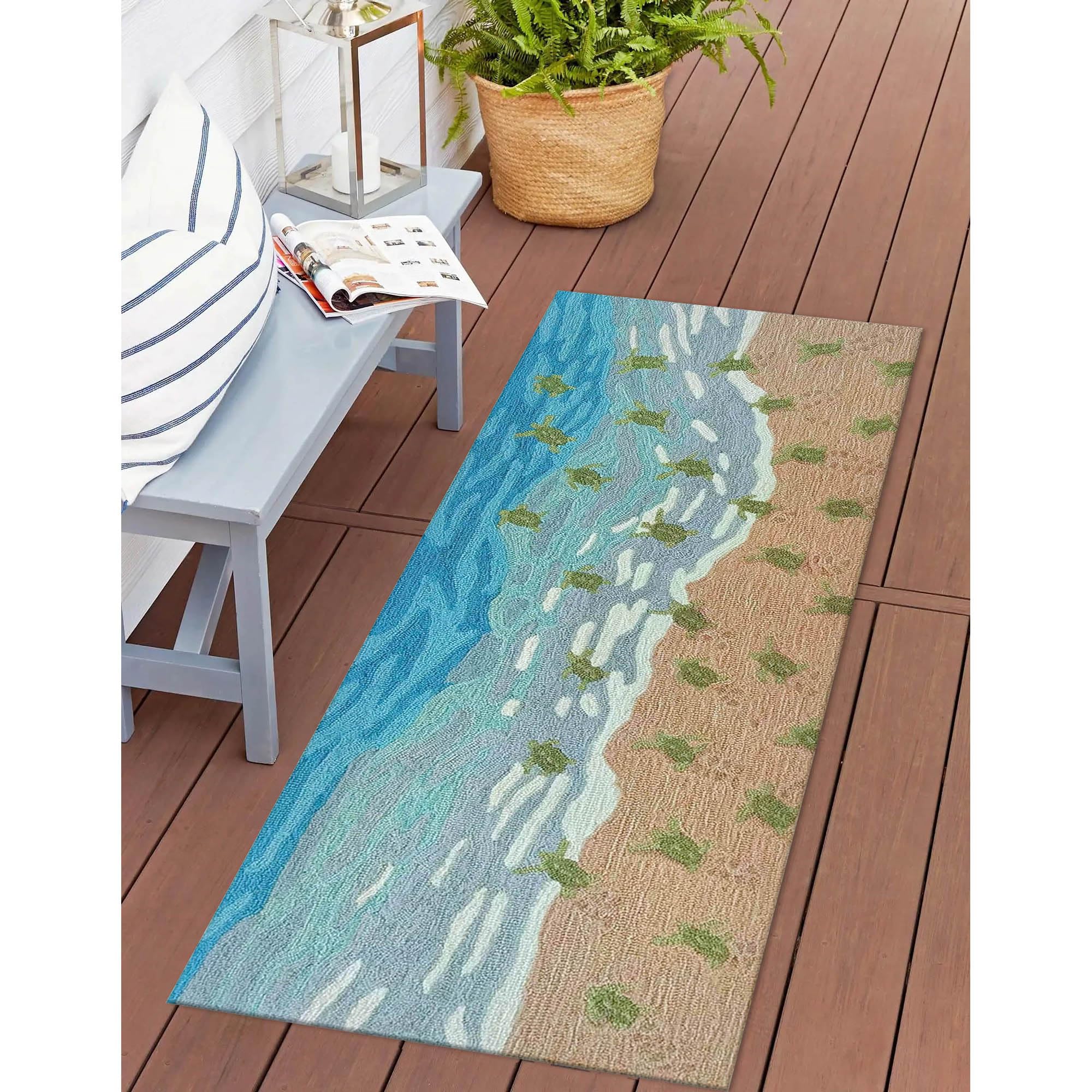 Liora Manne FRONTPORCH Turtle Beach Ocean Rug