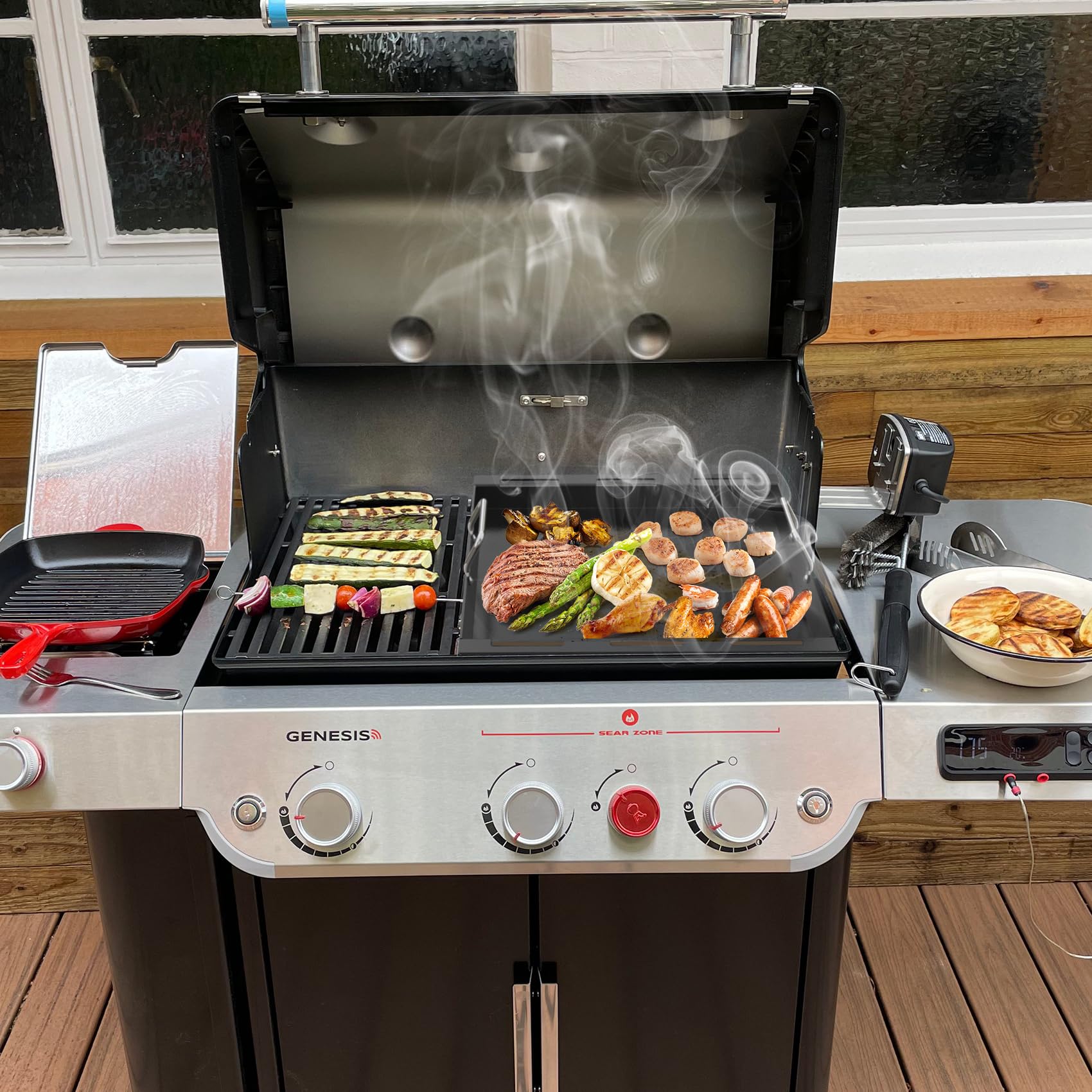 Cast Iron Griddle For Bbq Griddle Plate For Gas Grill Universal