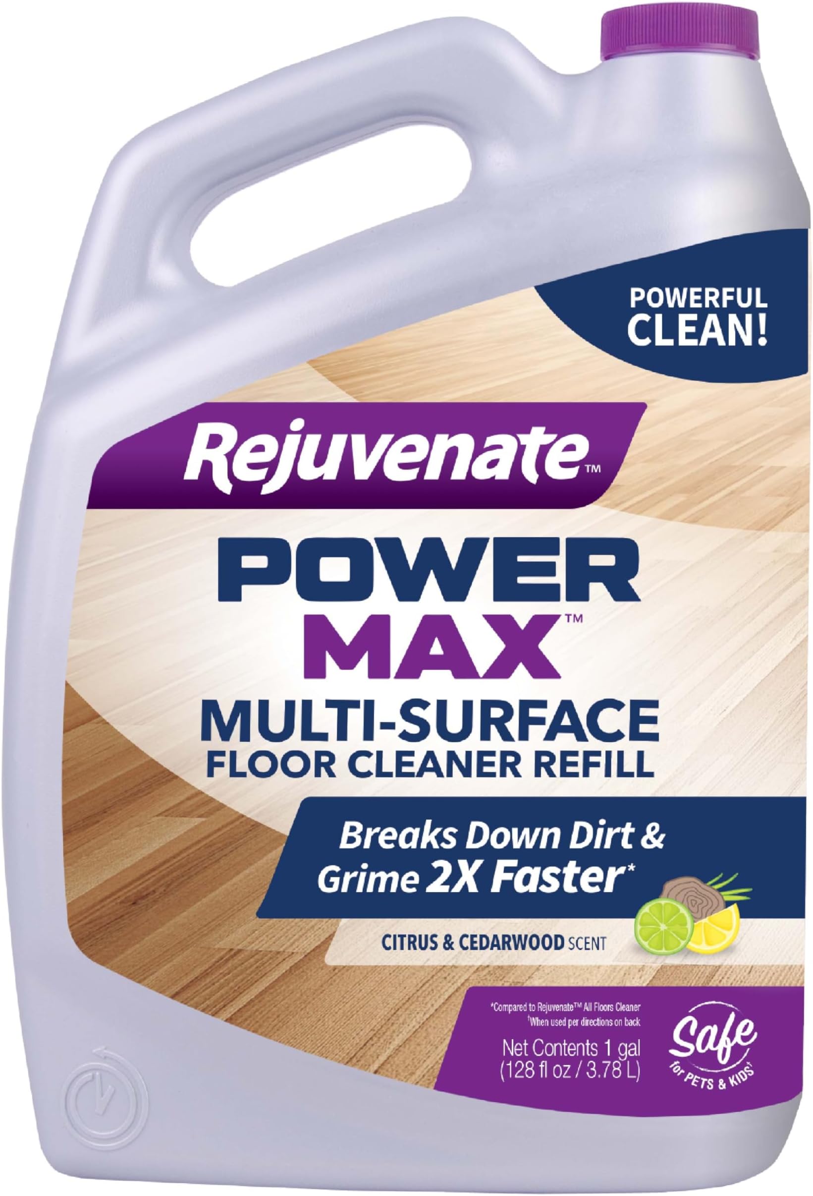 PowerMax Multi-Surface Floor Cleaner, 128 Ounces, Breaks Down Dirt And Grime On Sealed Hardwood, Tile, Vinyl, Laminate To Deliver A Powerful, Deep Clean With Citrus And Cedarwood Scent
