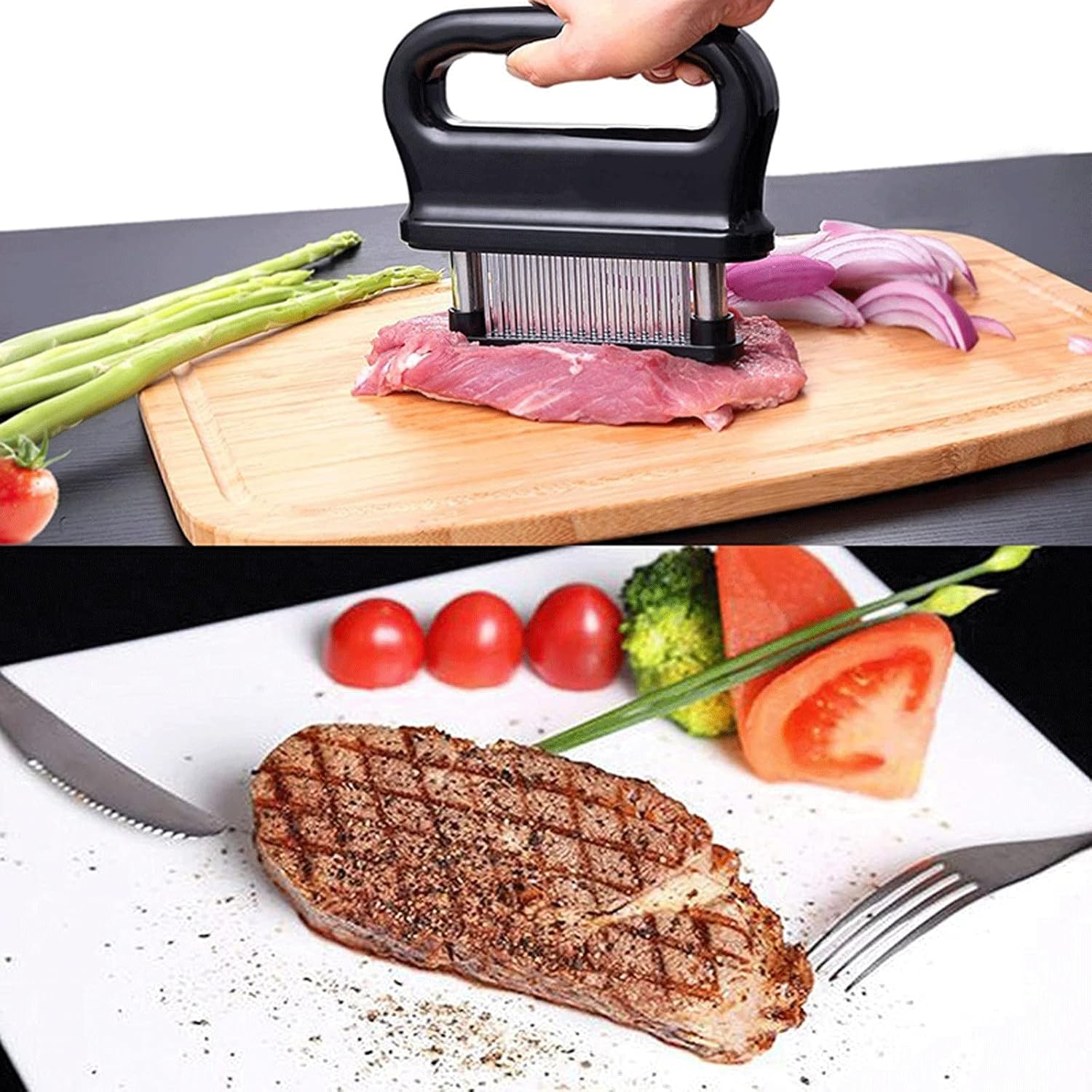 Food Hammer Stainless Steel Meat Tenderizer 48 Needle Blades for Meat Turkey Beaf Steak Veal Hammer Kitchen Cooking Tools