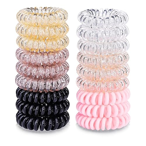 18 Pcs Women Ponytail Braid Hair Elastic No Crease Spiral