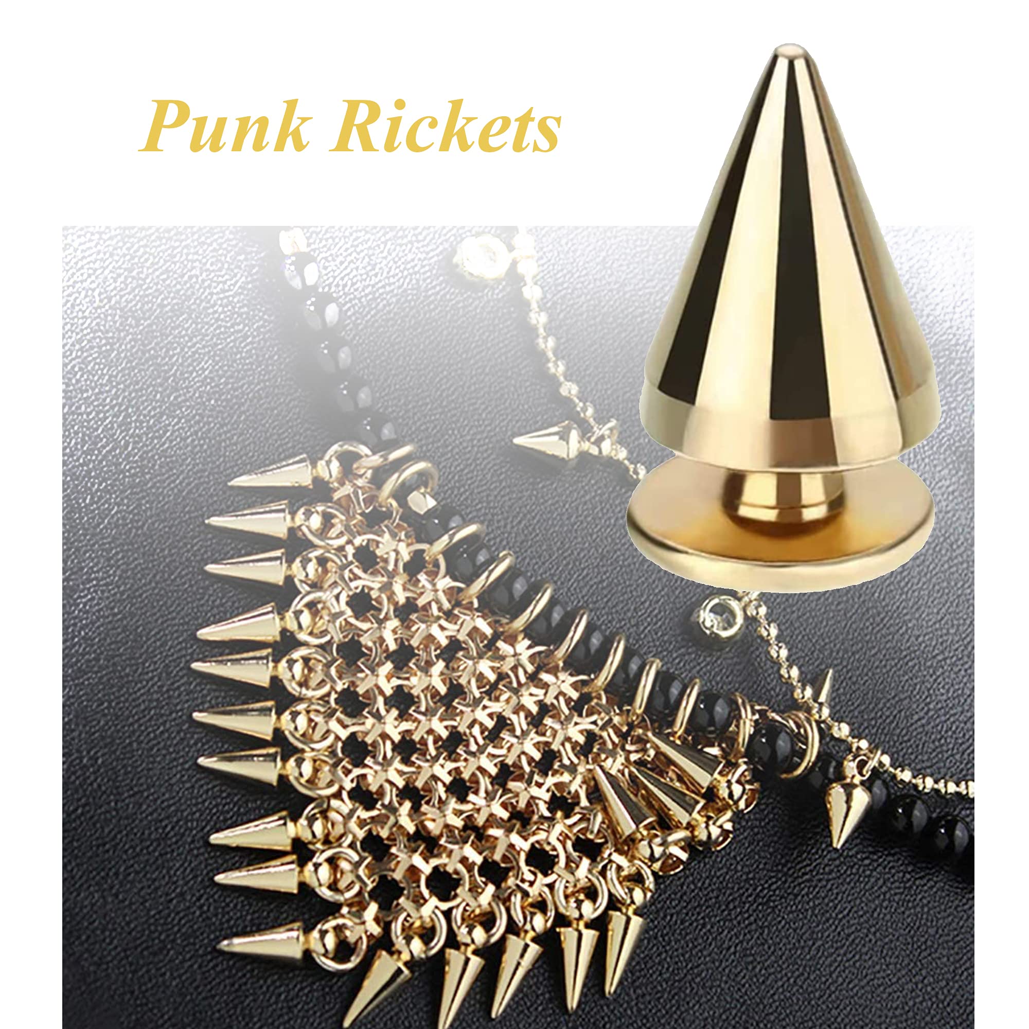 Rivet Punk, 80 Pièces Rivet Cône, Rivet Metal Vis, Rivets Cuir Style Punk, Rivet Spikes Goujons