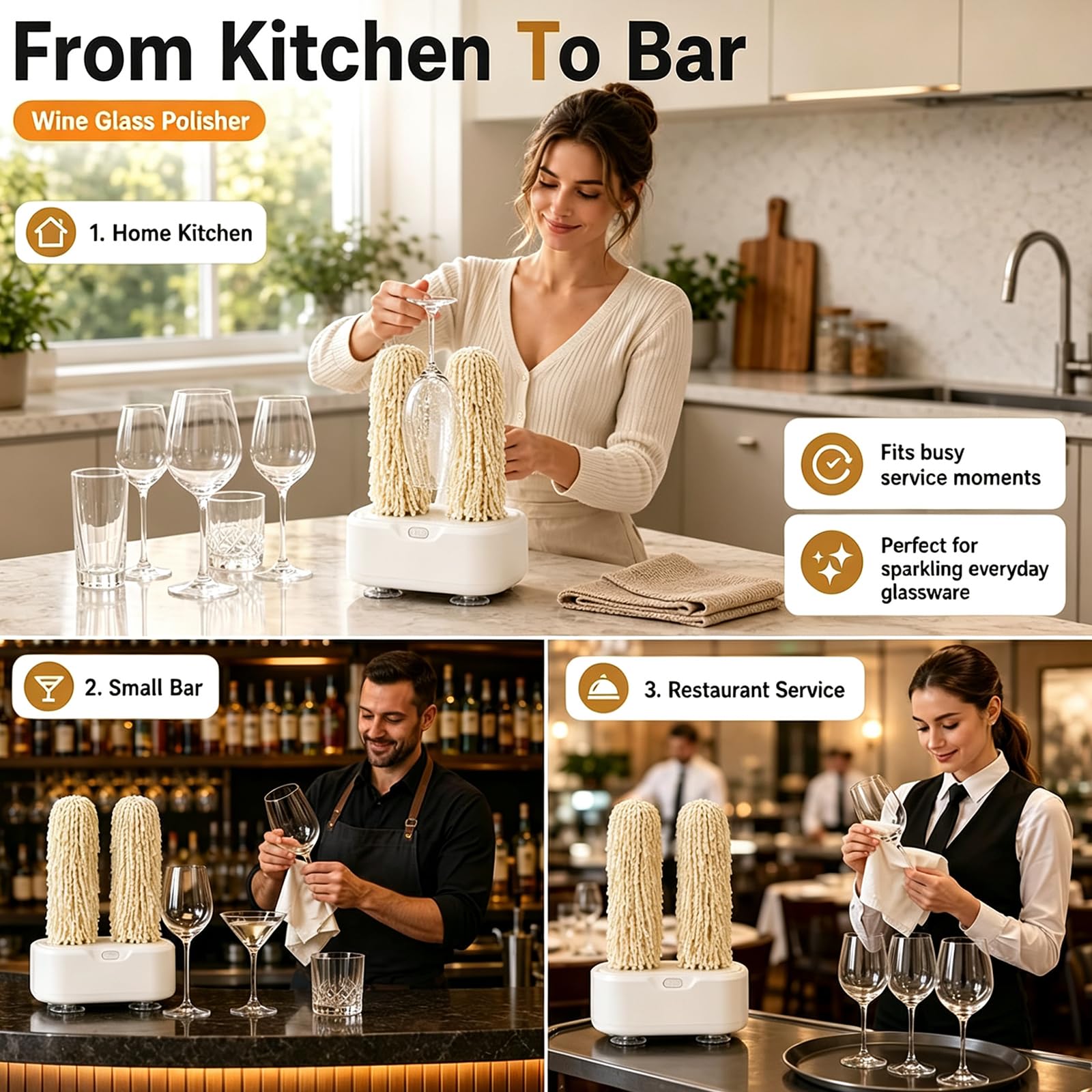 Lucidatrice Elettrica Bicchieri Da Vino,Lavabicchieri Domestico Automatico | Rotazione A 600RPM Con Asciugatura Immediata,Doppia Testina Spazzola,Rotazione 360°,Ideale Per Bar,Ristoranti,Cucine E Uso