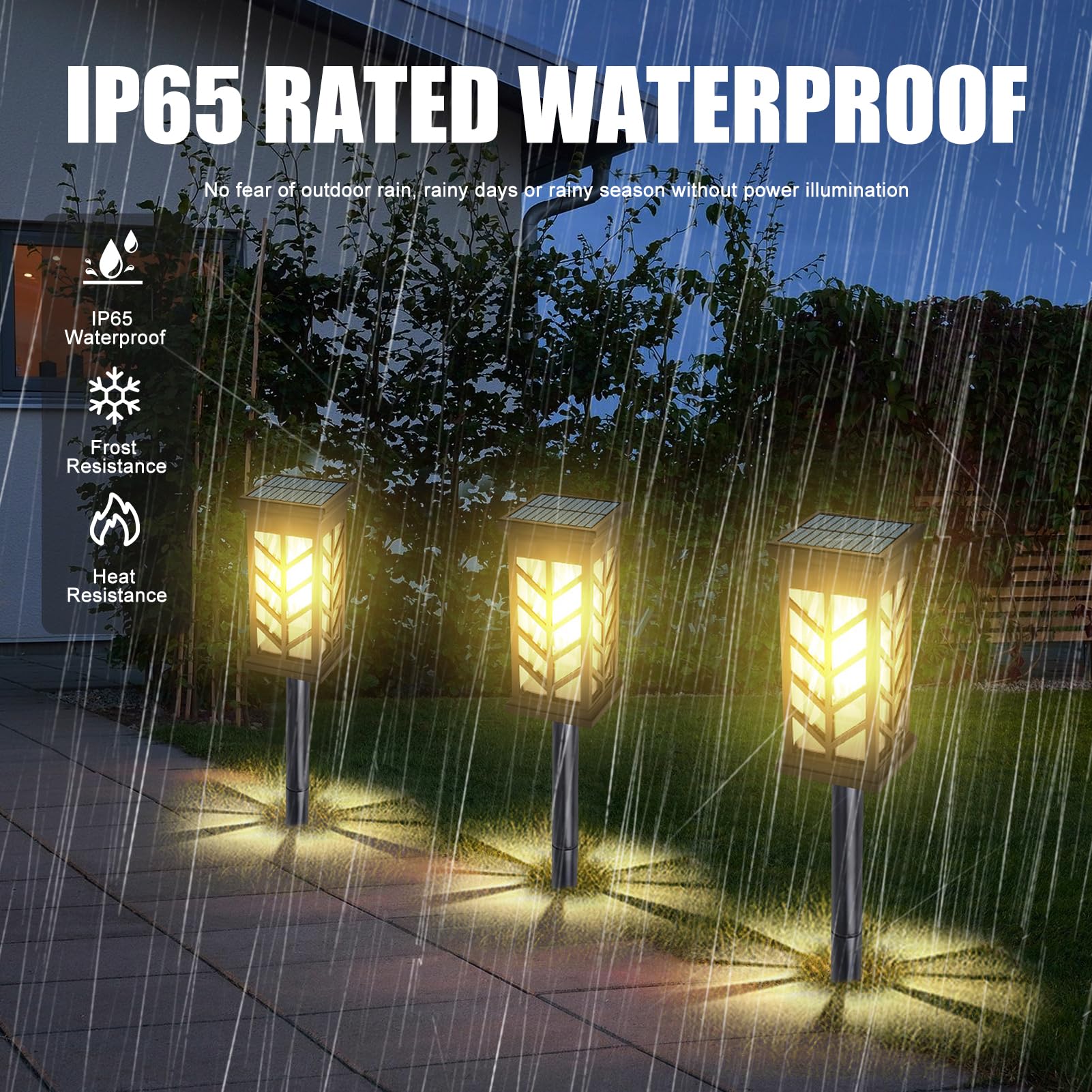 ACAREY Solarleuchten Garten, 4000K Warmweiß Solarlampen, IP65 Wasserdicht Solar Gartenleuchten, Wolfram Licht für Außen, Rasen, Terrasse, Hof (6 Stück)