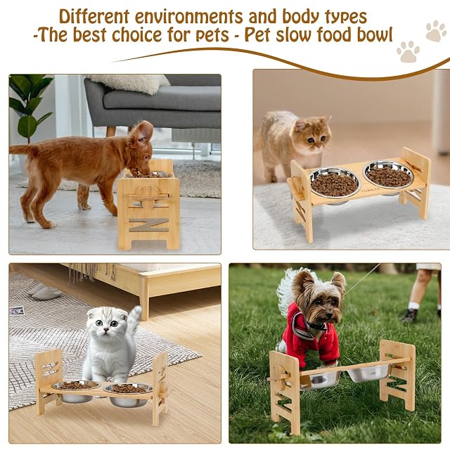 Foto 8 de 8 de Cuenco elevado para perros con 2 cuencos de acero inoxidable para mascotas