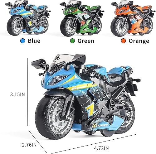 Miniatura 3 de Motocicleta de juguete  Auto de juguete con sonido y juguete ligero, motocicletas de juguete para niños, juguetes para niños de 3 a 9 años (verde)