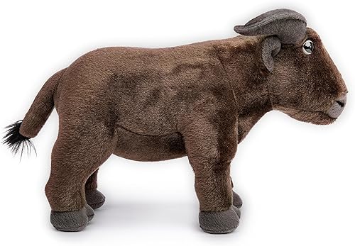 Miniatura 2 de Peluche de búfalo realista, juguete de peluche suave de 12 pulgadas, muñeca modelo de peluche única para niños
