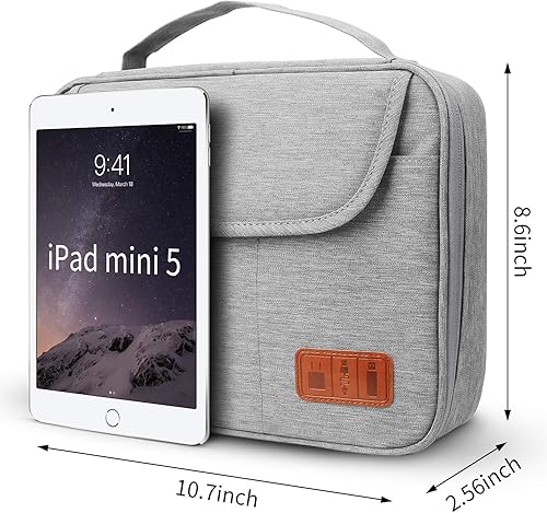 Miniatura 2 de HOLIMET Bolsa organizadora de cables, bolsa de accesorios electrónicos, doble capa para viajes, bolsa organizadora de almacenamiento de cables
