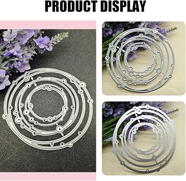 3D Spotty Line Circle Nesting Frame Metal Dies for Greeting Card Making and DIY Scrapbooking Album Decoration - Embossing Arts Craft Accessories for Scrapbooking and Card Making